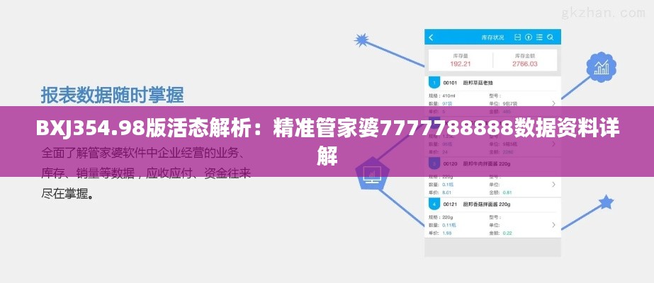 BXJ354.98版活态解析:精准管家婆7777788888数据资料详解