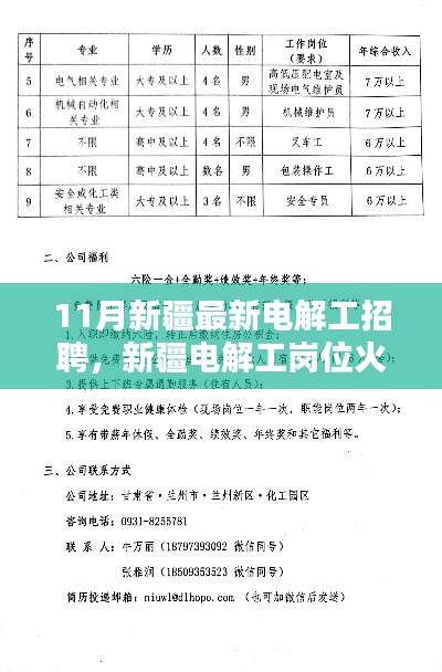 新疆电解工岗位火热招聘,探寻行业新动向与职业前景发展
