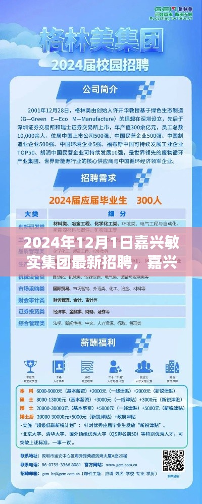 嘉兴敏实集团2024年最新招聘启事