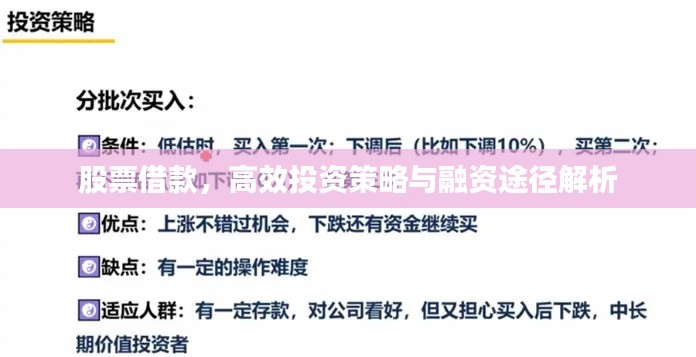 股票借款,高效投资策略与融资途径解析