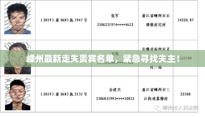 嵊州最新走失贵宾名单,紧急寻找失主!