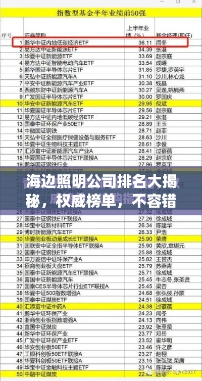 海边照明公司排名大揭秘，权威榜单，不容错过！
